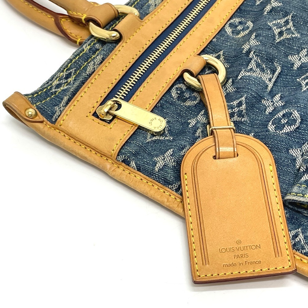 Louis Vuitton Monogram Denim Flat Shopper Tote Bag Blue - Picture 4 of 7